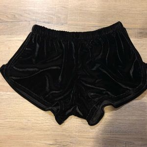 black Brandy Melville velvet shorts